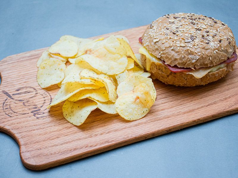 Round Brown Smoked Turkey With Smoked Beef And Cheese Sandwich
