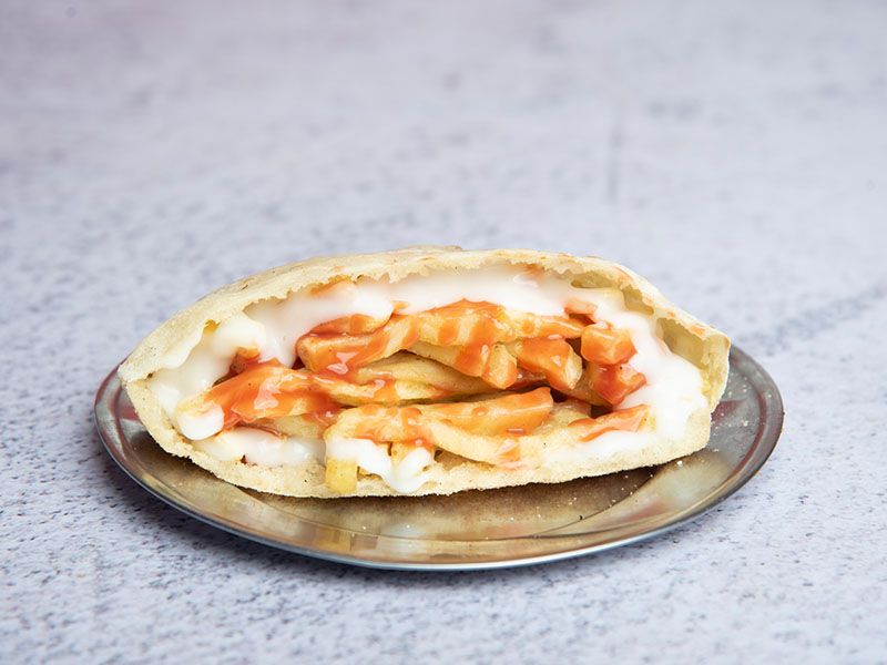 Potato With Ketchup And Mayonnaise Sandwich