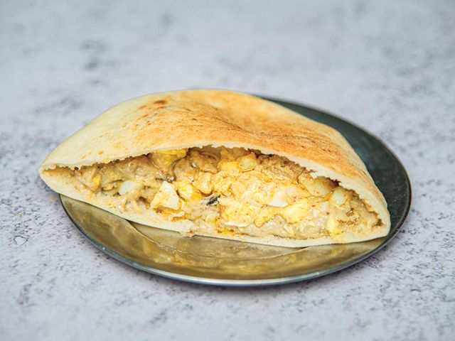 Baba Ghannoug With Eggs Sandwich