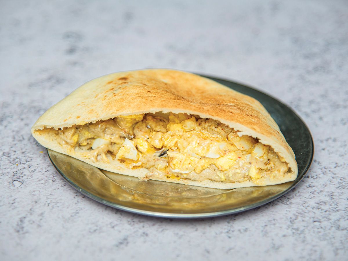 Baba Ghanoush On Egg Sandwich
