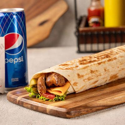 Chicken Grill Wrap - Large and fries