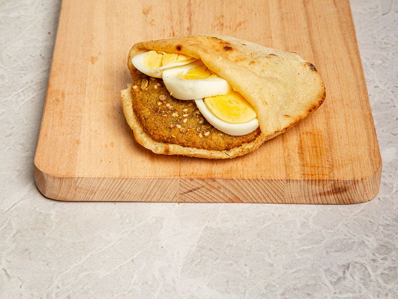 Falafel With Boiled Eggs Sandwich