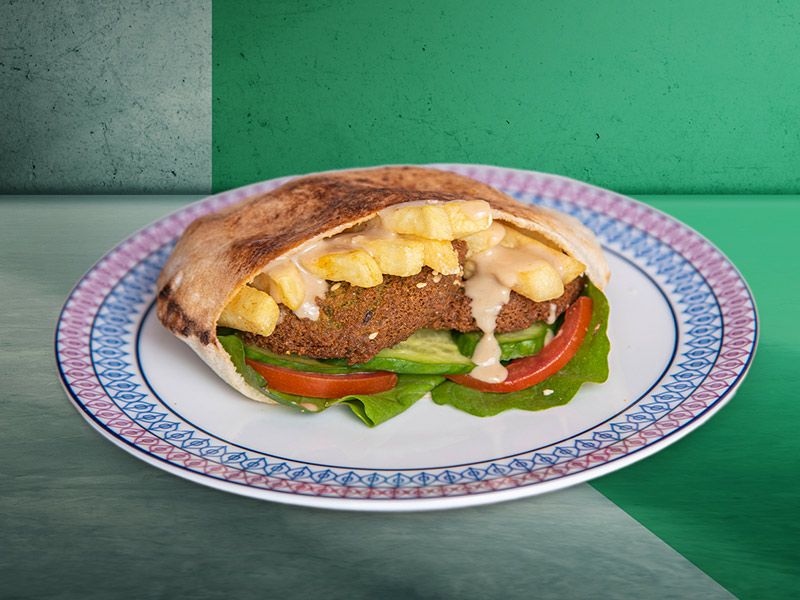 Falafel With French Fries Sandwich