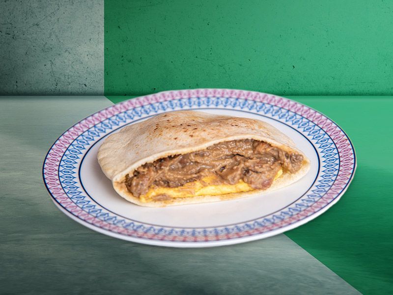 Foul With Fried Eggs Sandwich