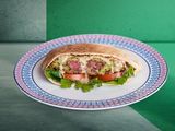 Pastrami Stuffed Falafel Sandwich
