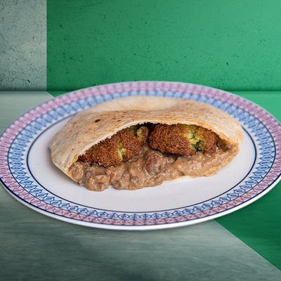 Foul With Falafel Sandwich