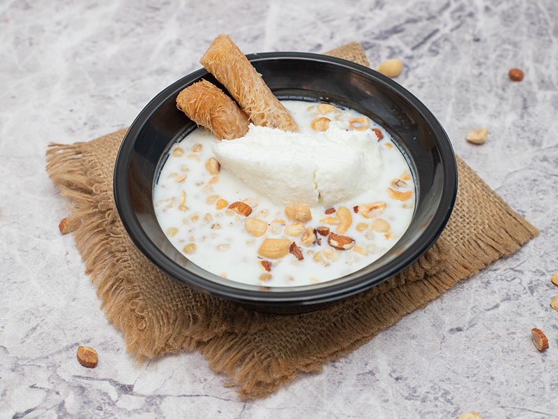 Belila With Konafa And Qeshta And Nuts