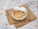 Rice Pudding With Ice Cream And Nuts