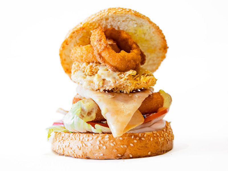 Rock and Roll Chicken Tower Sandwich