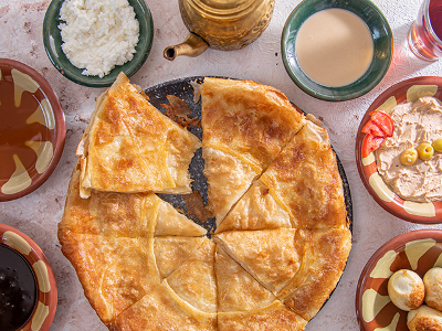 Fruits With Nuts And Qeshta Pie