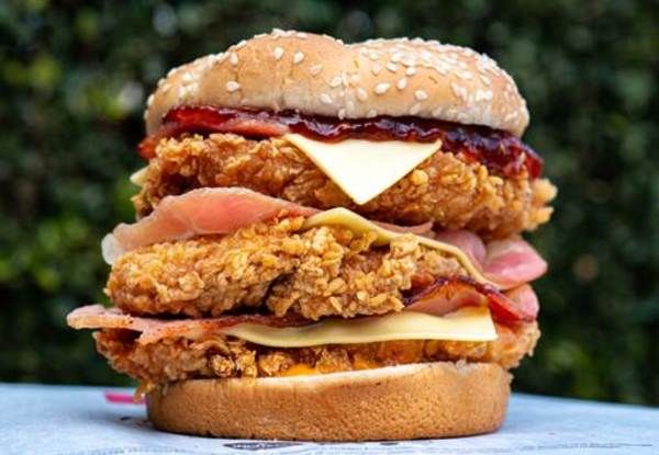 Triple Chicken Burger Sandwich