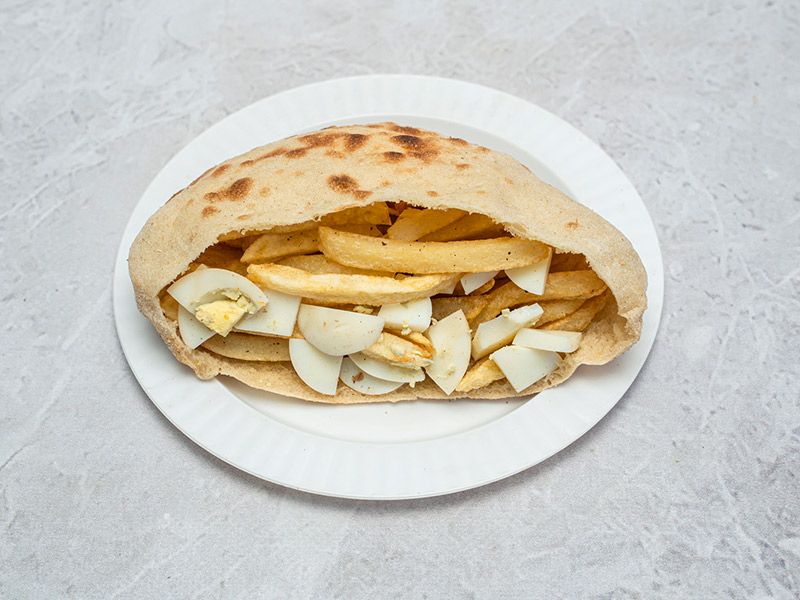 French Fries With Eggs Sandwich