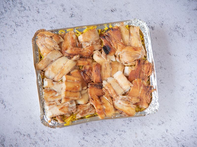 Jumbo Chicken Shawarma Fatteh with Kibbeh and Sambousek