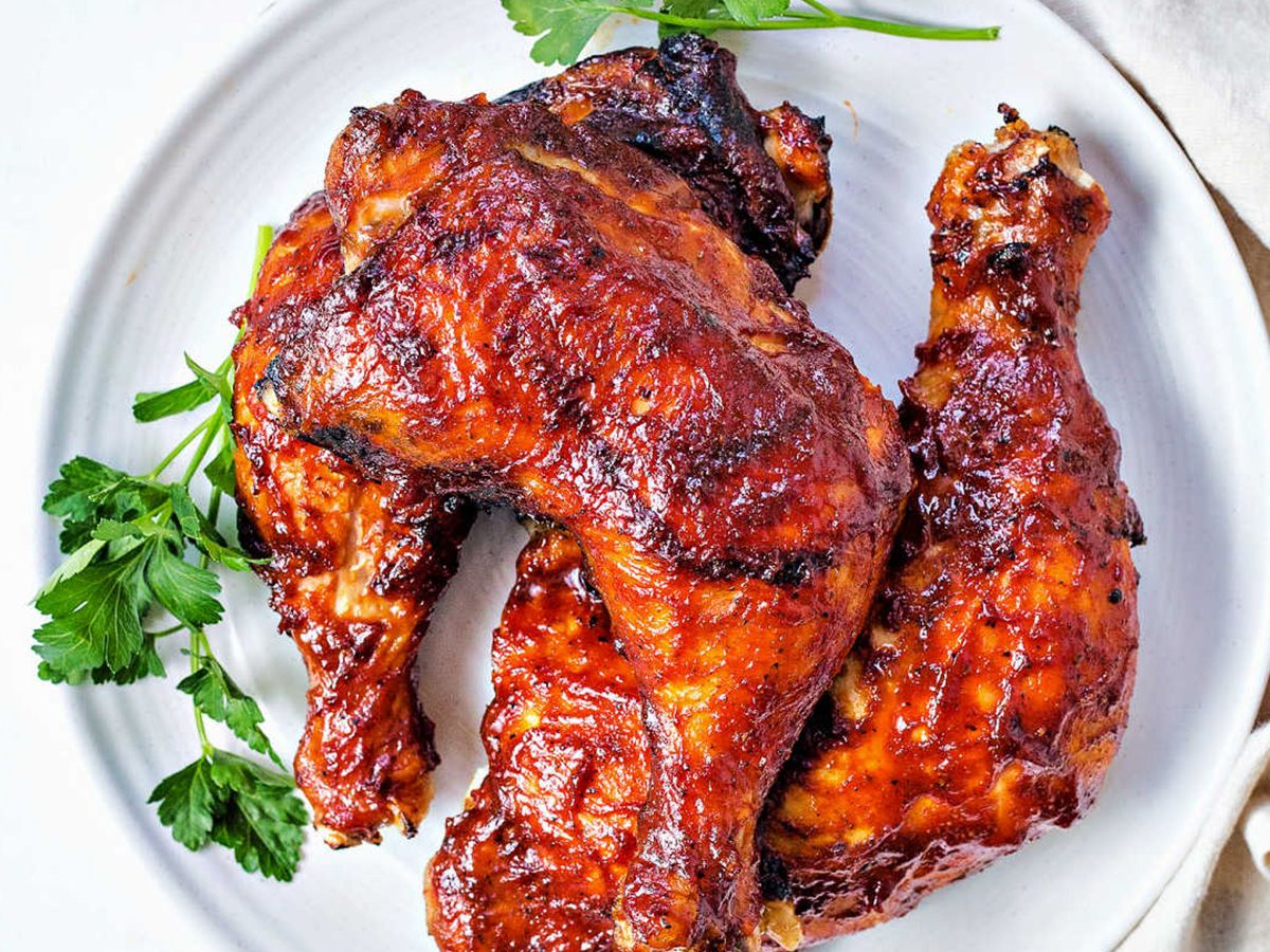 Quarter Chicken On Charcoal