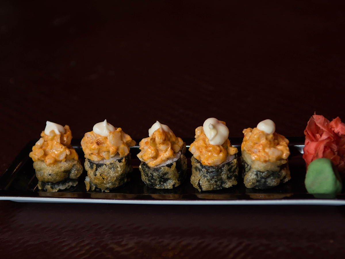 Grilled shrimp Volcano Roll