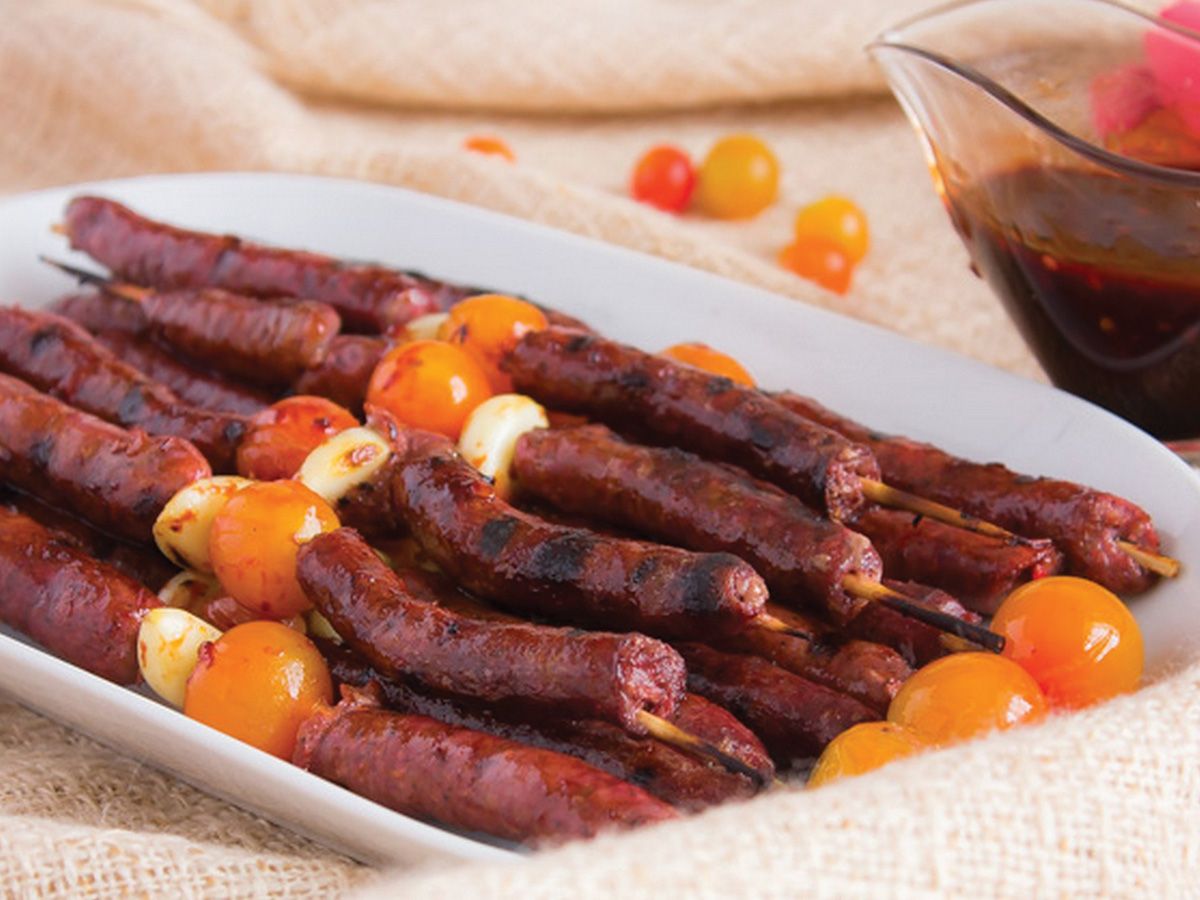 Oriental Sausage on Charcoal