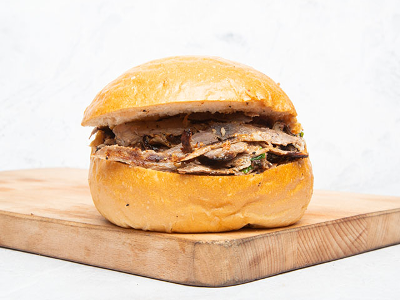 Plain Meat Shawarma Bun Bread Sandwich