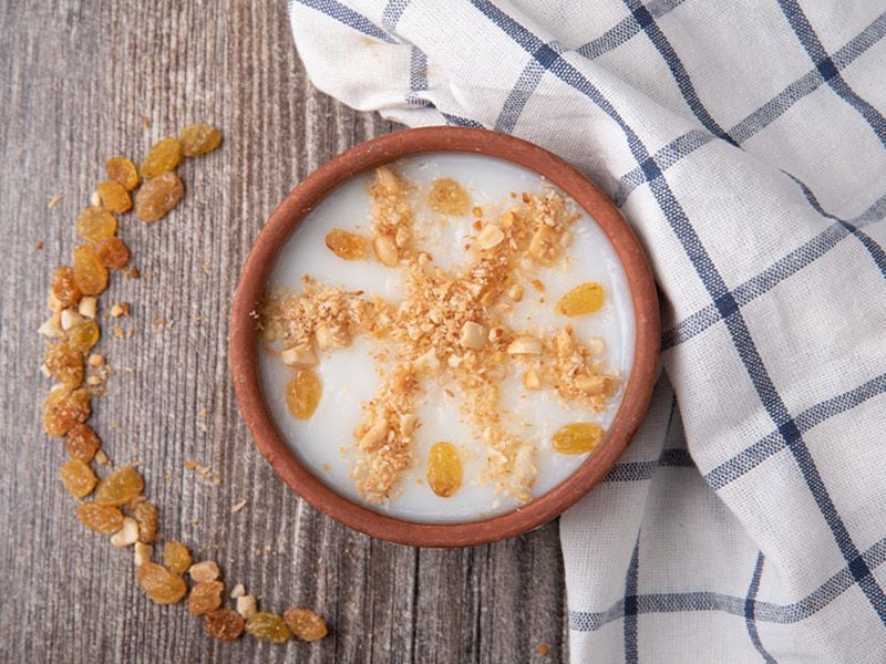 Rice Pudding, Nuts With Cream and Basbousa