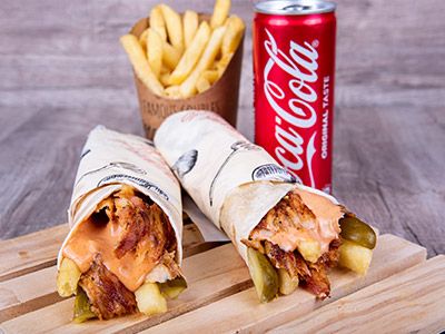 Meat Shawerma With Pomegranate Molasses Sandwich