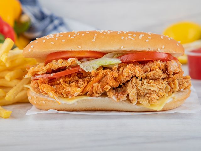 Chicken Strips With Cheese Sandwich