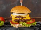 Beef Burger With Egg And Cheese Sandwich