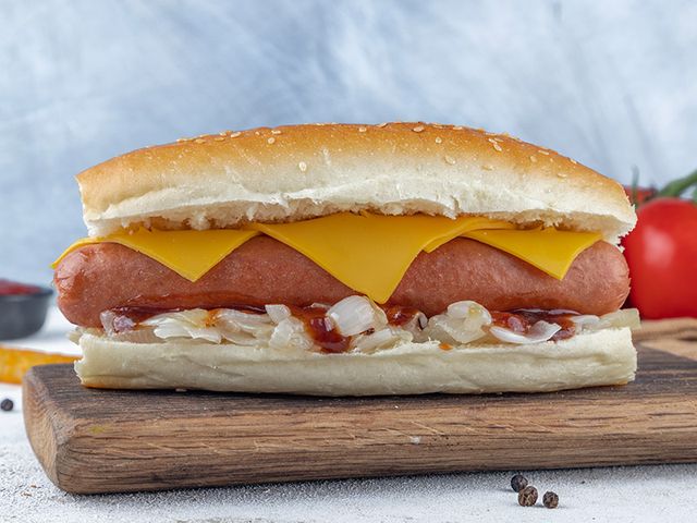 Hot dog cheese sandwich
