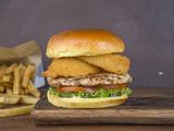 Chicken Burger With Eggs Sandwich