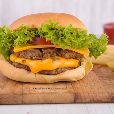 Beef Burger With Cheese Sandwich