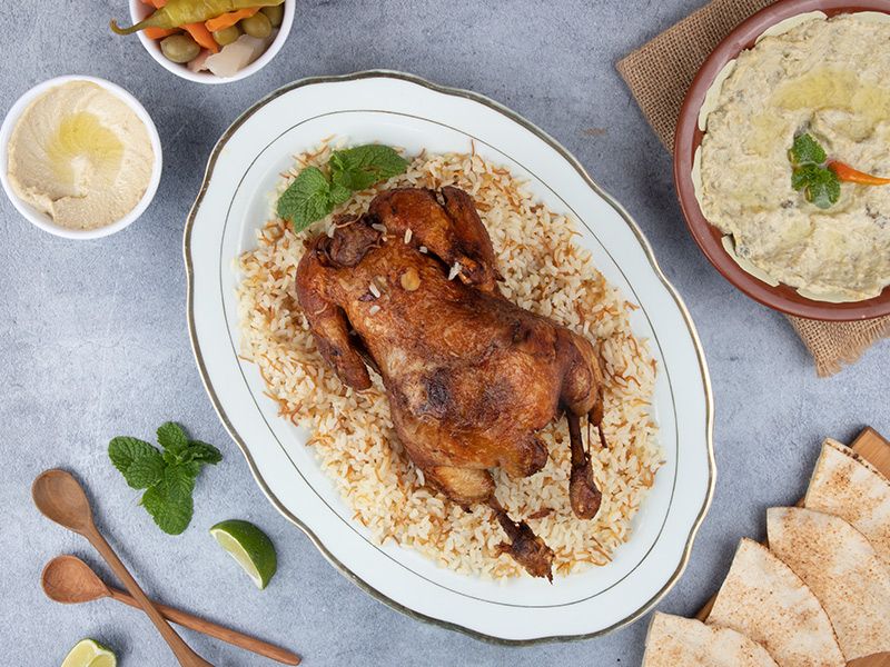 Whole Grilled Chicken With Rice