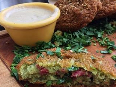 Falafel With Pastrami Sandwich