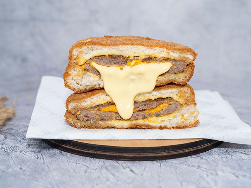 Cheese Fried Burger Sandwich