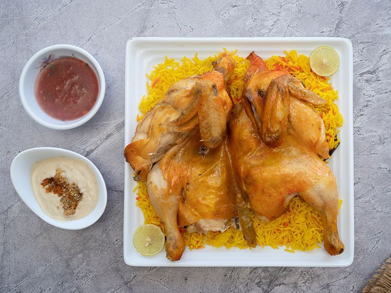 Whole Chicken Mandi With Bread