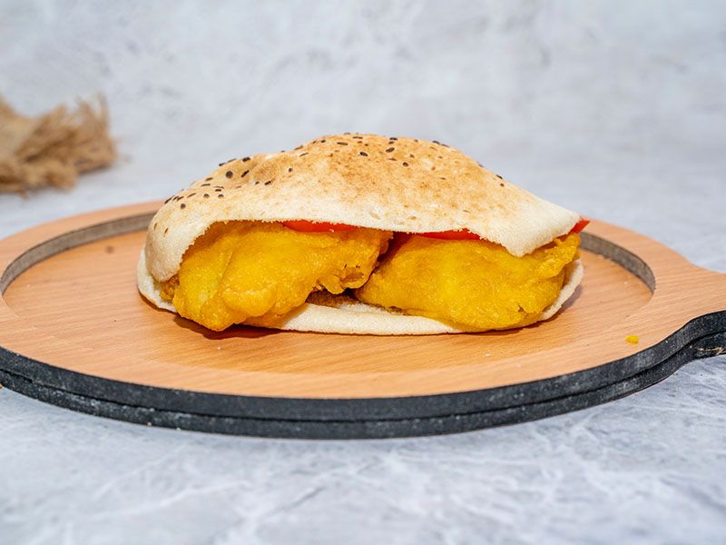 potato Pane with eggplant sandwich