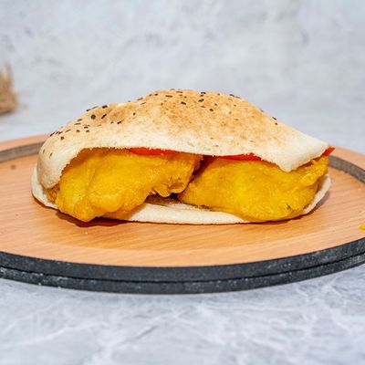 potato Pane with eggplant sandwich