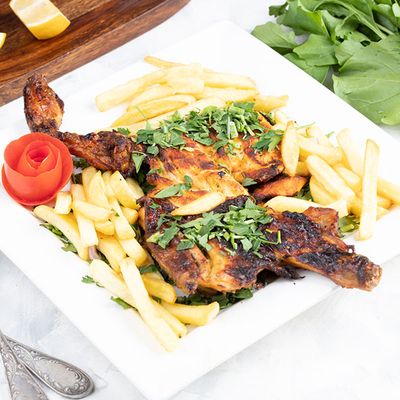 Half chicken with rice