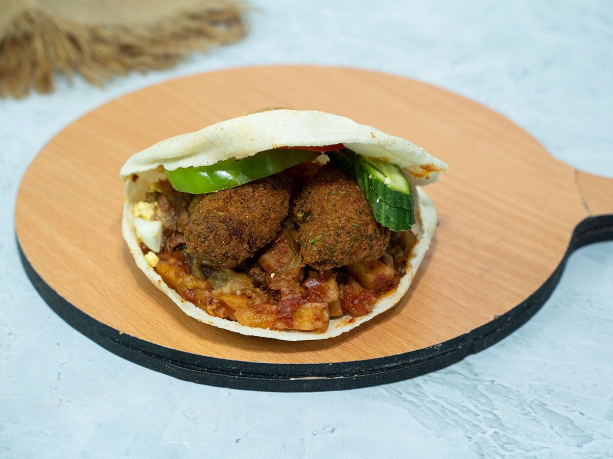 Falafel Kofta Sandwich with Moussaka