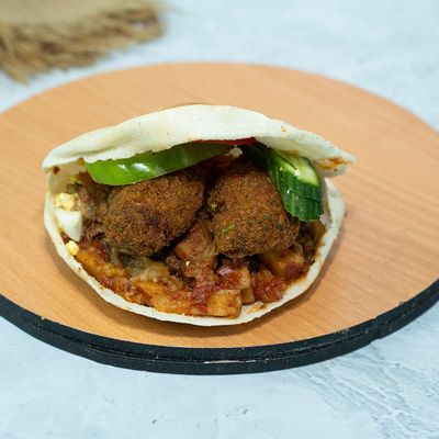 Falafel Kofta Sandwich with Moussaka