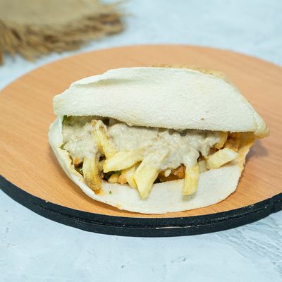 French Fries On Baba Ghannoug