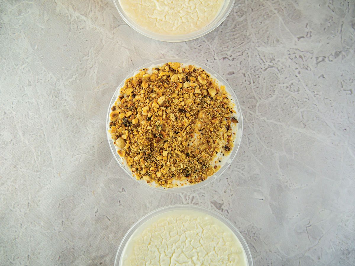 Rice Pudding With Ice Cream And Nuts
