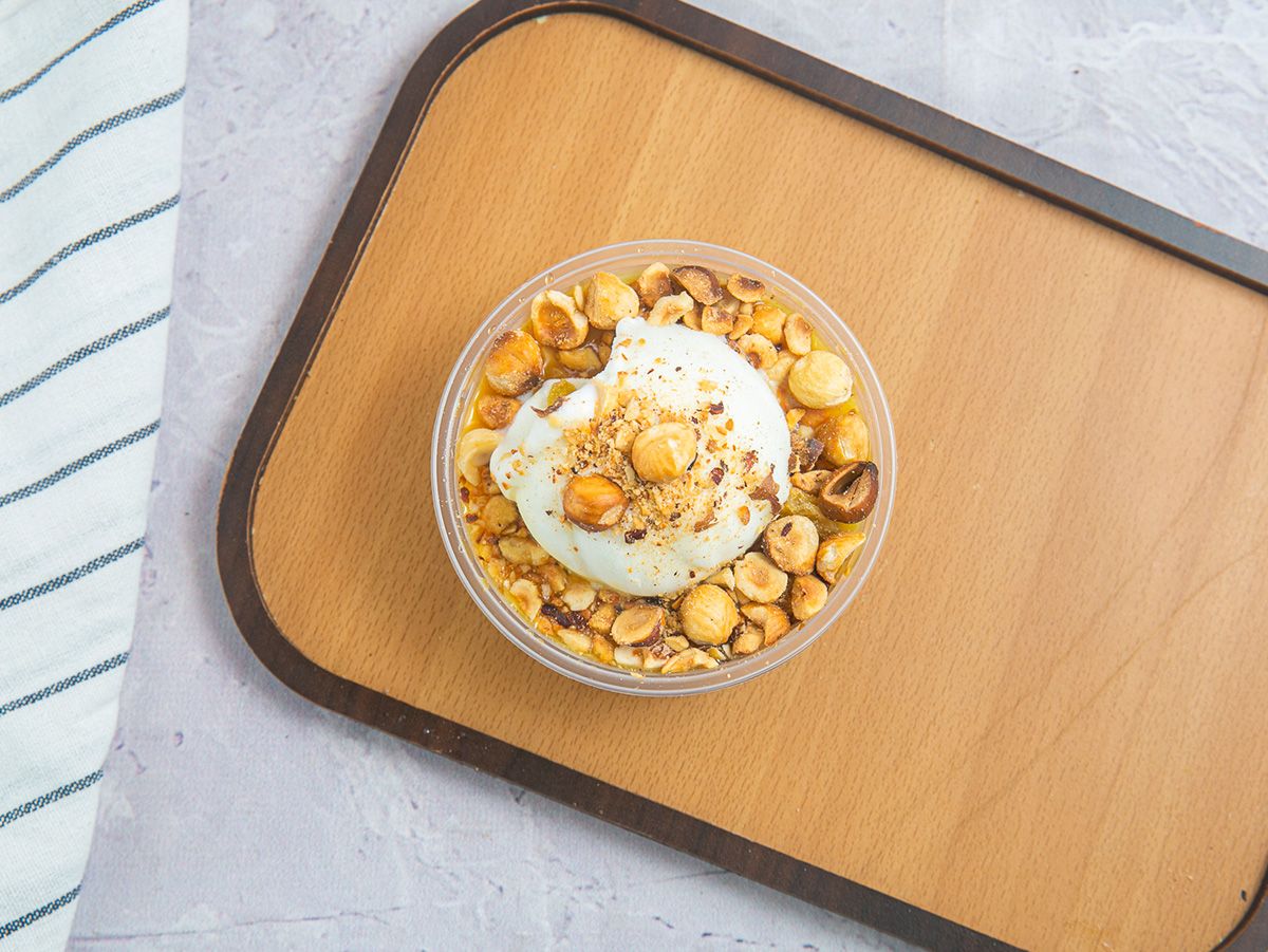Cream Caramel With Ice Cream And Nuts