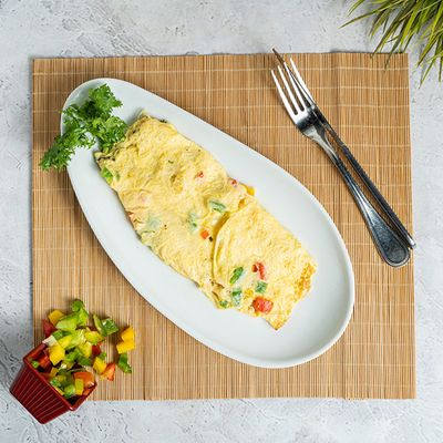 Omelette With Vegetables And Mozzarella Cheese Platter