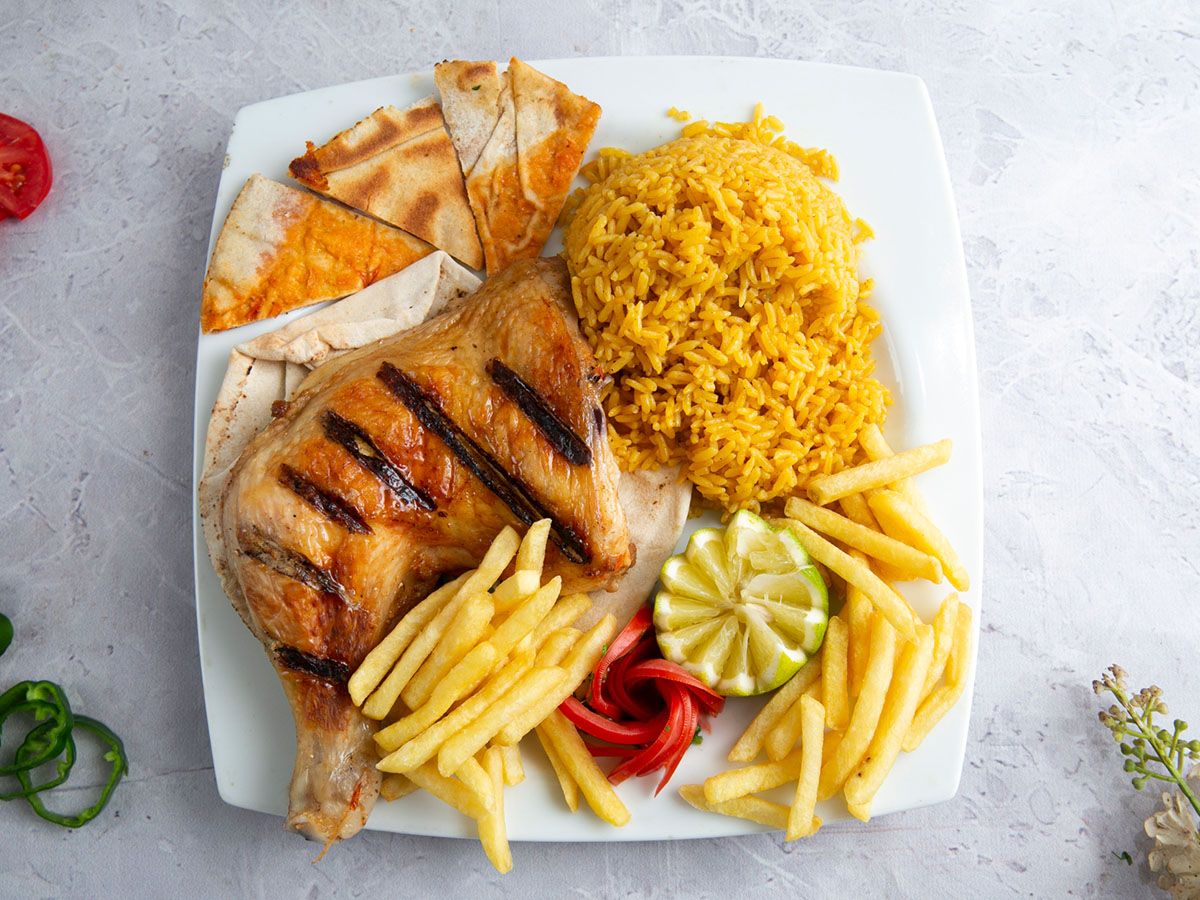 Syrian Half Grilled Chicken With Rice