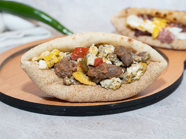 Eggs With Oriental Sausage Sandwich