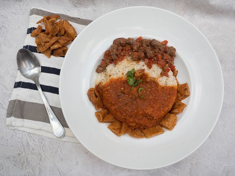 Oriental Sausage fatteh