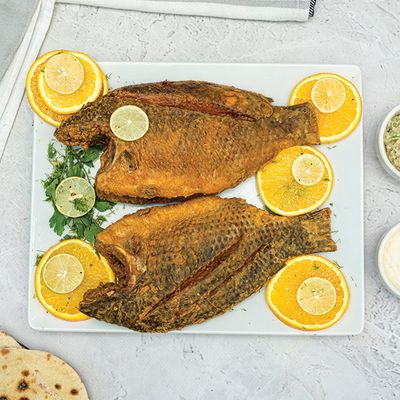 Fried Tilapia Meal And Seafood Soup