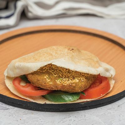 Taamia With Pickled Lemon With Safflower Sauce Sandwich