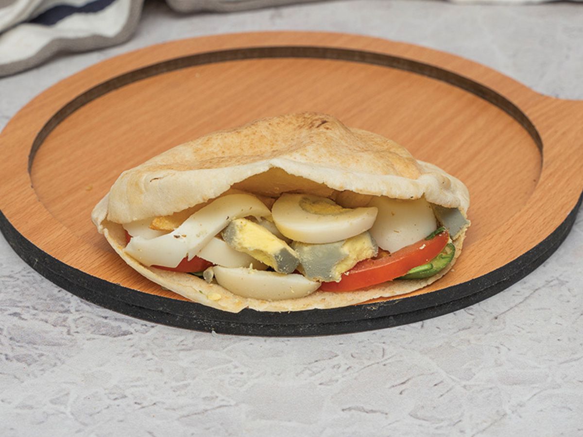 Boiled eggs butter Shami or Baladii Sandwich