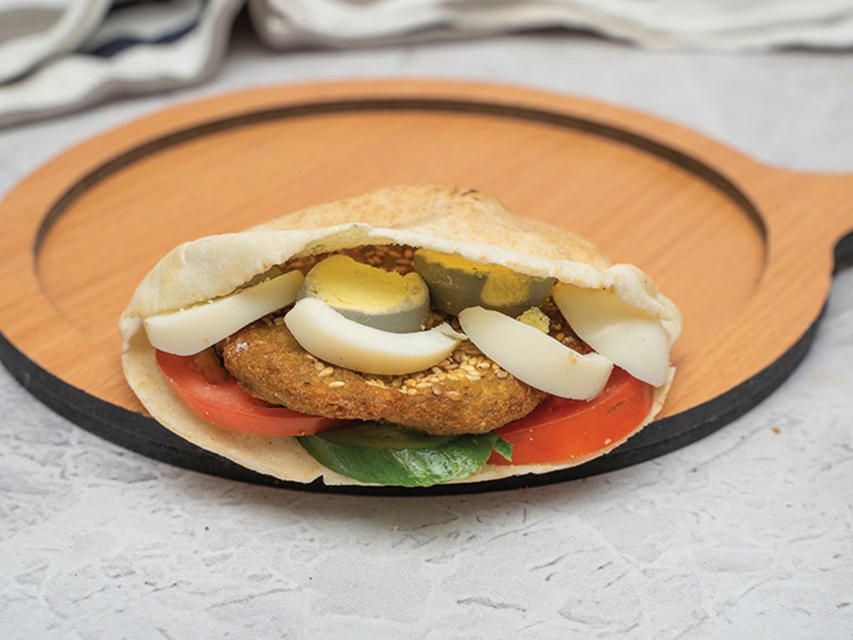 Flalfel With Egg Sandwich