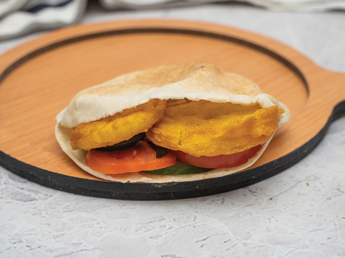 Fried cheese potato sandwich