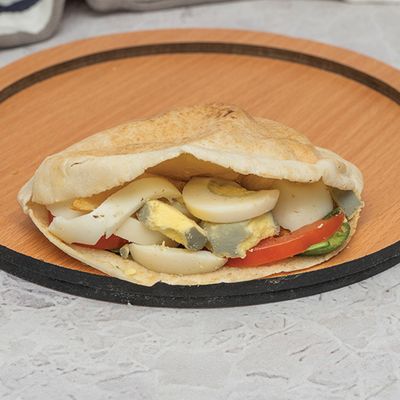 Egg sandwich with baba ghanoush